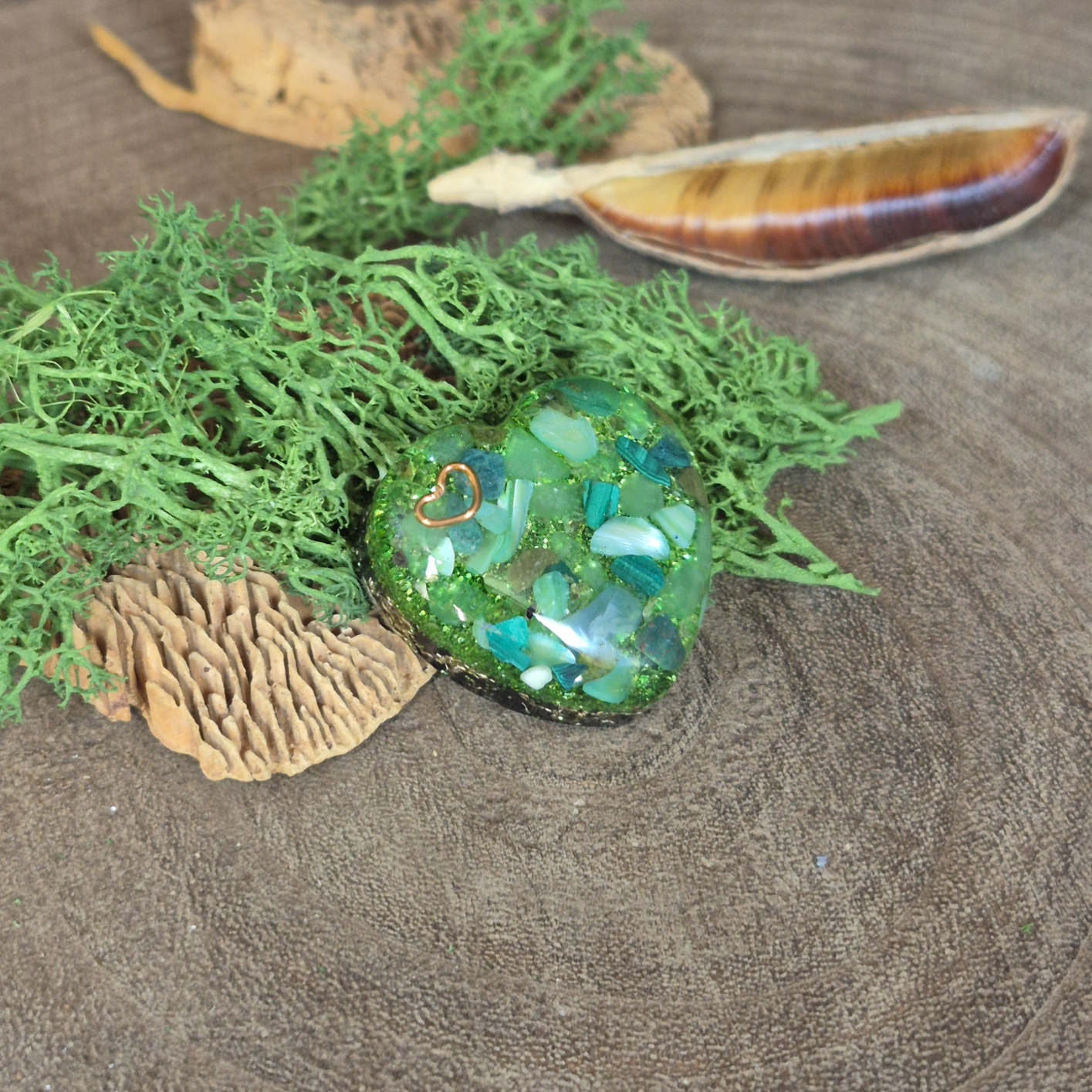 orgonite hartje groen